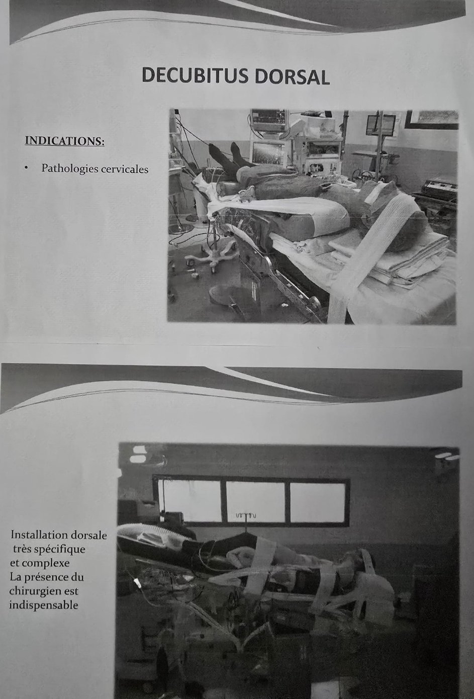 Décubitus dorsal : cas pratiques et immobilisation