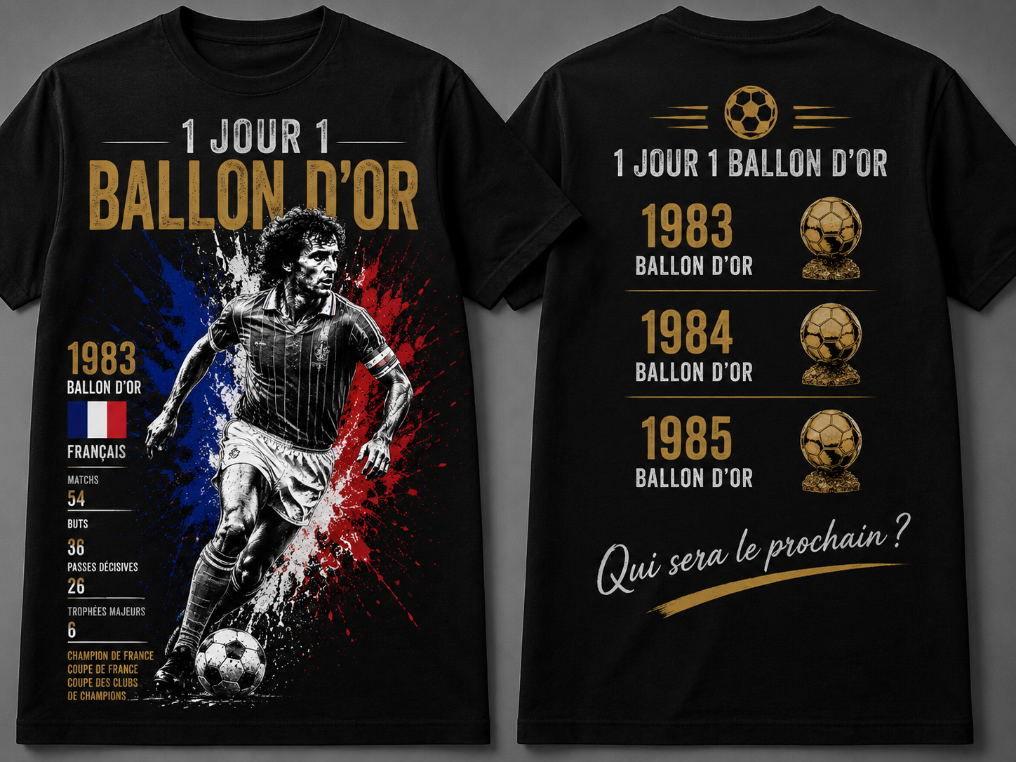 T-shirt édition triple lauréat 1983 1984 1985
